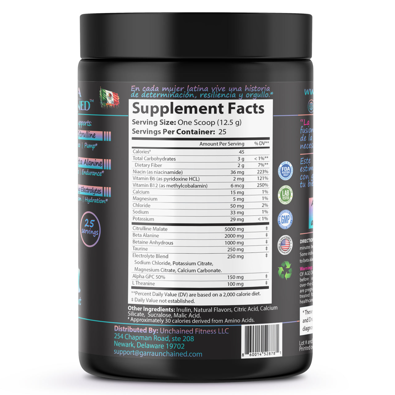 La Dama Non-Stim Pre-Workout | Cherry - Cereza del Pastel
