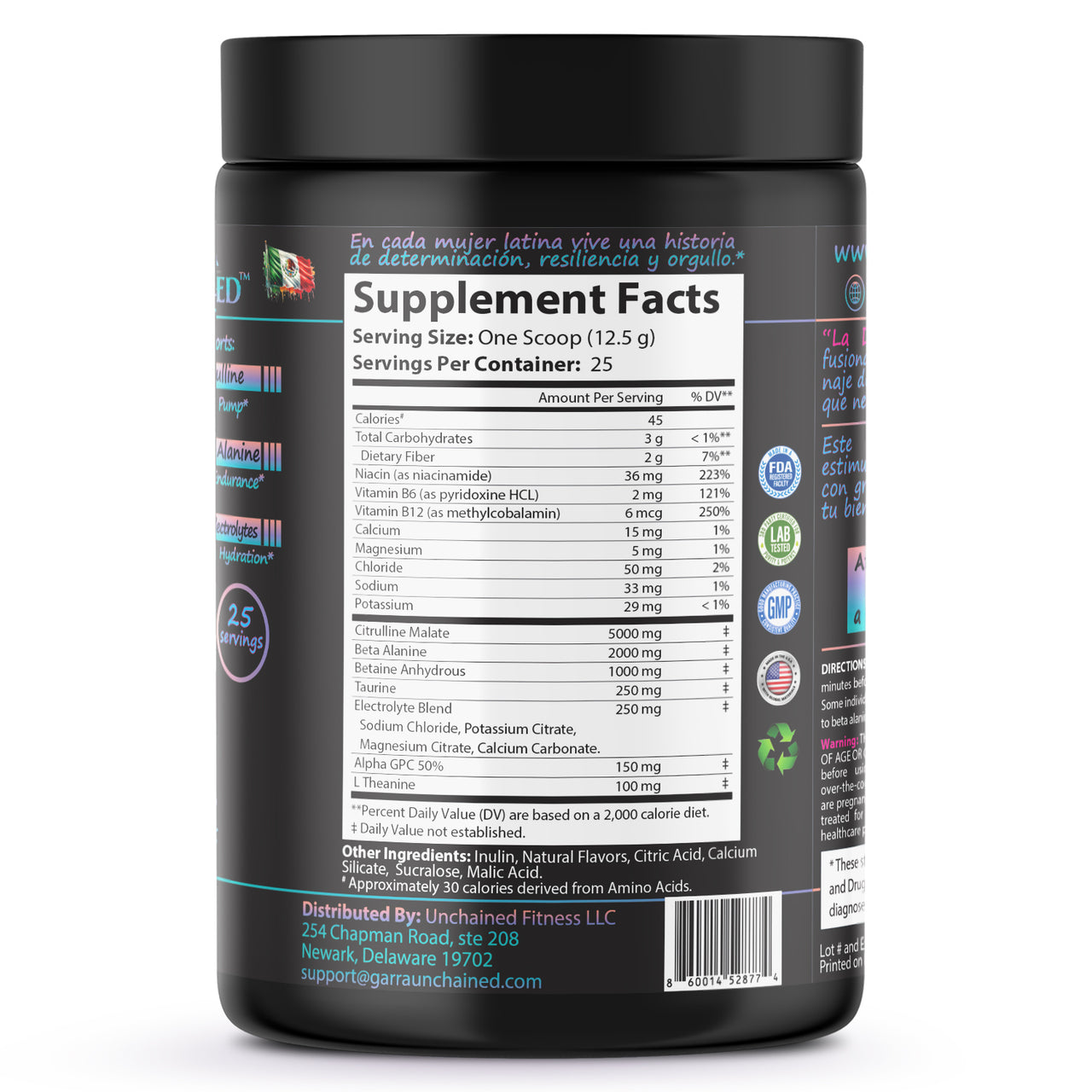 La Dama Non-Stim Pre-Workout | Pineapple-Piña para la Niña