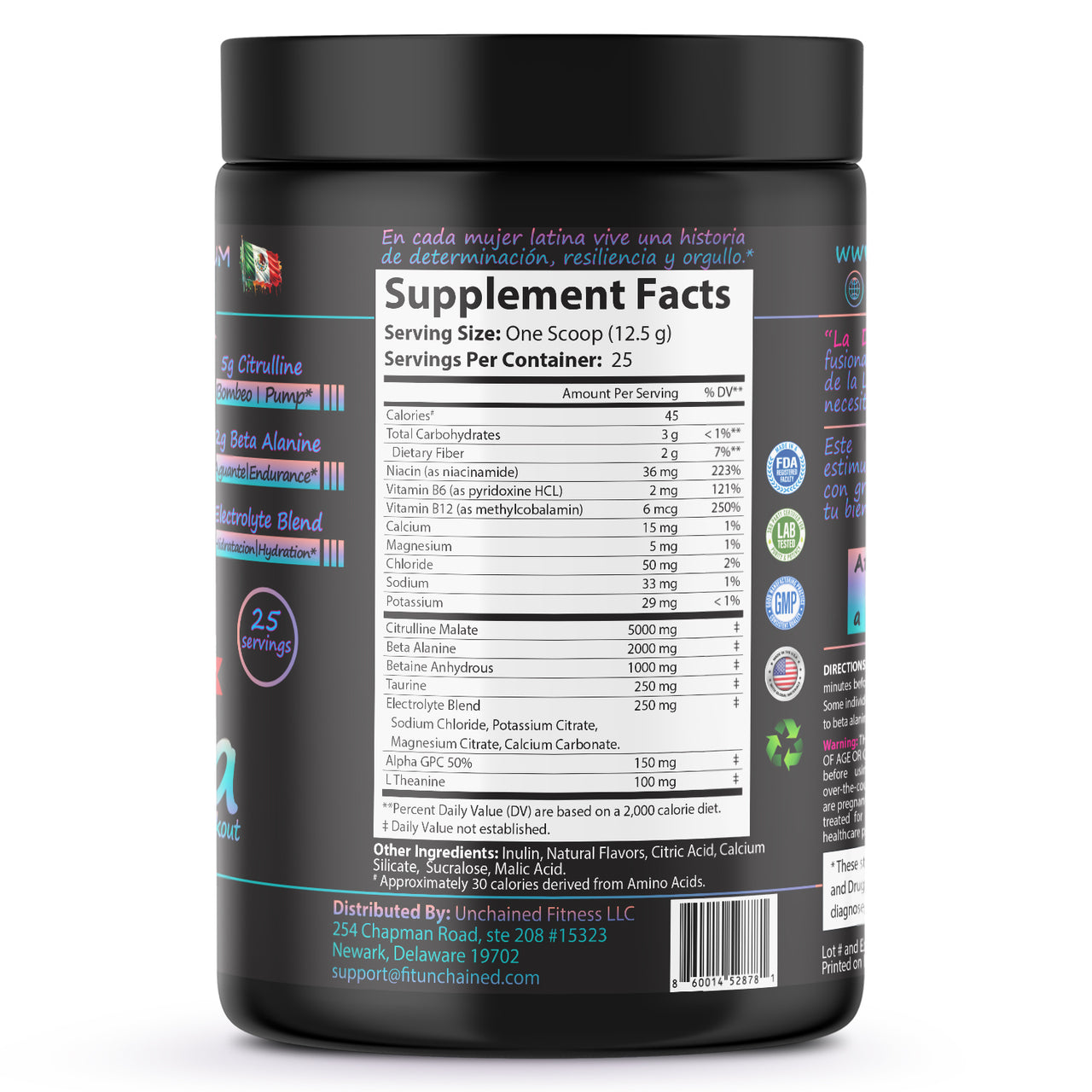 La Dama Non-Stim Pre-Workout | Cherry - Cereza del Pastel